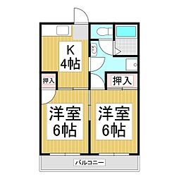マンションさくらパレス 2Kの間取図画像
