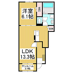 プロセピナ 1LDKの間取図画像