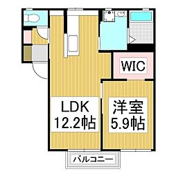 メゾンルミエールA棟 1LDKの間取図画像