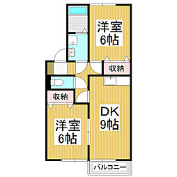 エスポワールY 2DKの間取図画像
