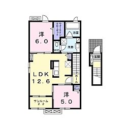 ロジュマンココティエ3 2LDKの間取図画像