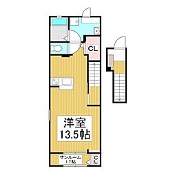 リアン・ソレイユ ワンルームの間取図画像