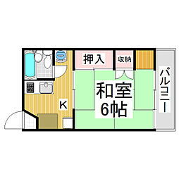 ハイツエール 1Kの間取図画像