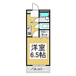 レジデンス923上諏訪 1Kの間取図画像