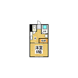 コーポMORIYA 1Kの間取図画像