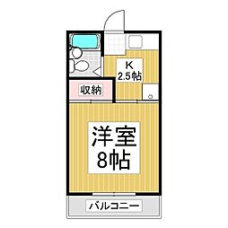 マンションさくらパレス 1Kの間取図画像