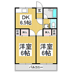 レジデンスSakoh3 2DKの間取図画像