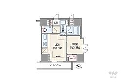ピアース麻布十番 1LDKの間取図画像