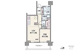 シティテラス代々木公園 1LDKの間取図画像