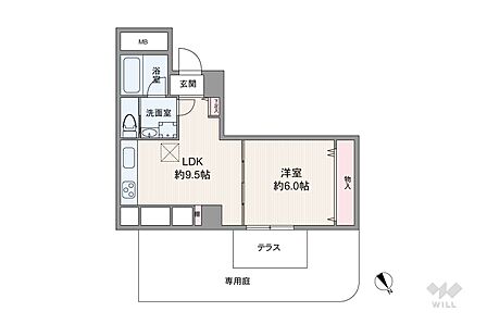 1LDK 間取り