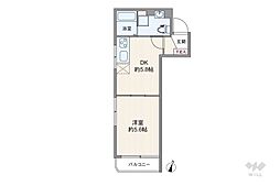 ライオンズマンション広尾第2 1LDKの間取図画像