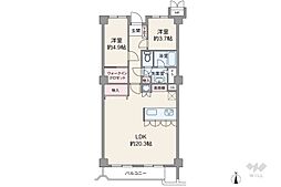 第二白金ハウス 2LDKの間取図画像