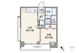 三田シャスターマンション 1LDKの間取図画像