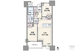 プレミスト北品川 2LDKの間取図画像