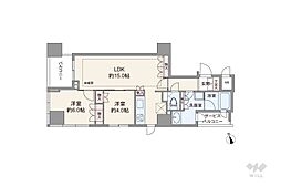 インプレストタワー芝浦エアレジデンス 2LDKの間取図画像
