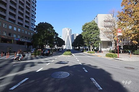 敷地西側の前面道路