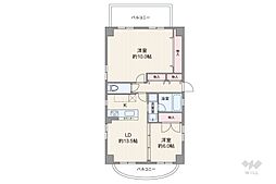 ライオンズヴィアーレ荏原中延 2LDKの間取図画像