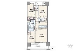 アトラス品川中延 3LDKの間取図画像