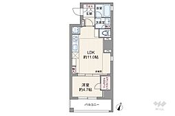 コンシェリア恵比寿 1LDKの間取図画像