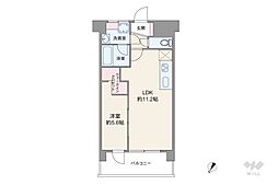 セザール五反田 1LDKの間取図画像
