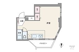 グリーンキャピタル広尾 ワンルームの間取図画像