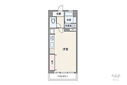 ニュー池尻マンション ワンルームの間取図画像