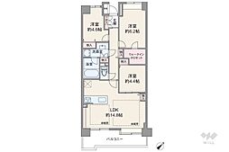 大井ゼームス坂ヒルズ 3LDKの間取図画像