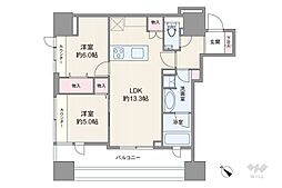 パークタワー渋谷本町 2LDKの間取図画像