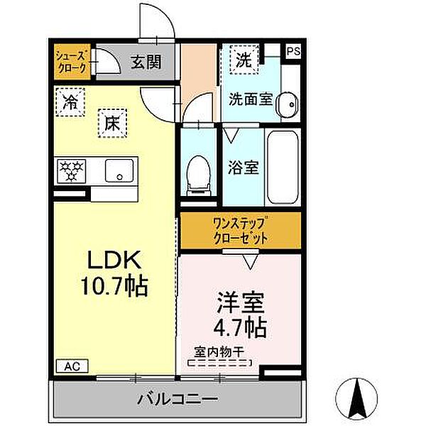 D-ROOM南高橋町WEST 105｜岐阜県大垣市南高橋町３丁目(賃貸アパート1LDK・1階・40.27㎡)の写真 その2