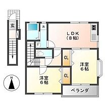 ヒルズ東島 201 ｜ 岐阜県各務原市蘇原東島町１丁目（賃貸アパート2LDK・2階・53.70㎡） その2