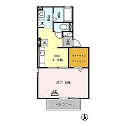 ミュータウン 1DKの間取図画像