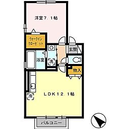 アージュ2 1LDKの間取図画像