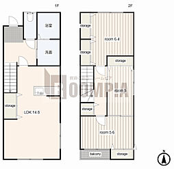 クレスト松倉 E棟 3LDKの間取図画像