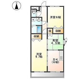 オークヴィレッヂ21壱番館 3DKの間取図画像