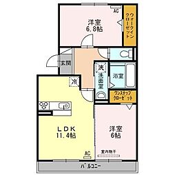 アステール 2LDKの間取図画像