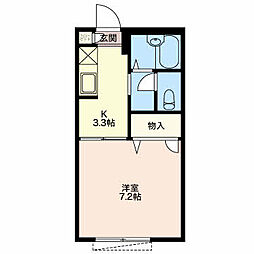 レジデンス辻 1Kの間取図画像