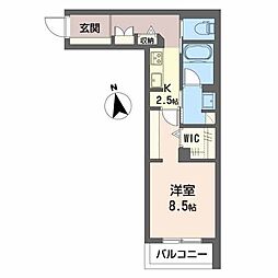 リオリエントアリスティオ 1Kの間取図画像