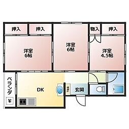 クイーンズガーデン 3DKの間取図画像
