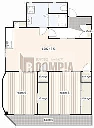 マンション島原 2LDKの間取図画像
