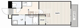 セントラルハイツ茜山 1Kの間取図画像