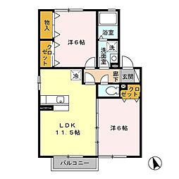 アスタリスク 2LDKの間取図画像