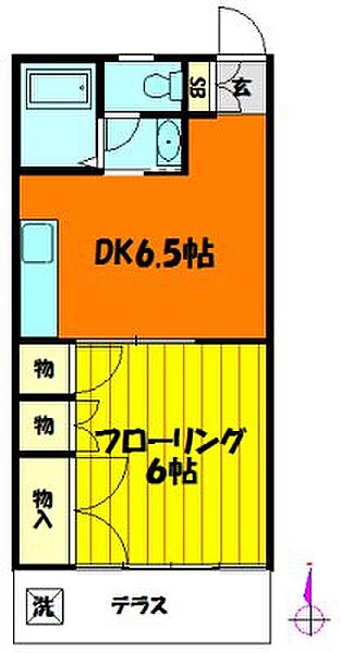 コスモハイツ 102｜埼玉県草加市氷川町(賃貸アパート1DK・1階・30.24㎡)の写真 その2