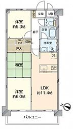 伊丹レックスマンション 3LDKの間取図画像