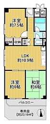 ルネ武庫川 3LDKの間取図画像