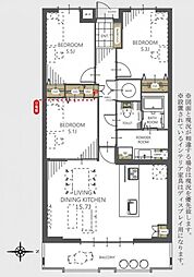 進和北楠アーバンライフ 3LDKの間取図画像