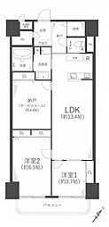 ハイム北野 3LDKの間取図画像