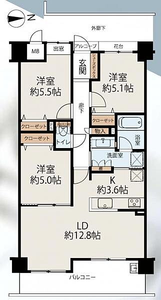 間取りを拡大表示