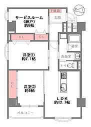 シャルム江坂 3LDKの間取図画像