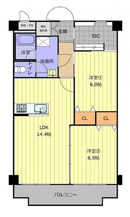 2LDK 間取り