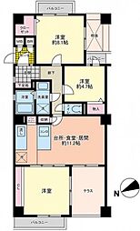 緑地公園グリーンハイツ6号棟 3LDKの間取図画像
